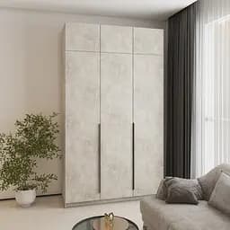 Шафа 3-дверна з антресоллю MebelStar Оскар ДСП BL-B, додаткова штанга 150x52x260 см Бетон (MBS-4941)