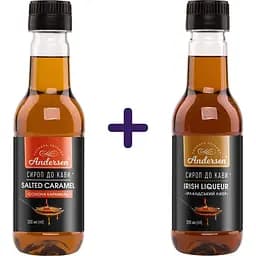 Набір: сироп до кави Andersen Irish Liqueur Ірландський лікер 200 мл + сироп до кави Andersen Солона карамель 200 мл