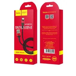 Кабель Hoco X26 Xpress charging data cable for Micro Чорний Червоний - мініатюра 2