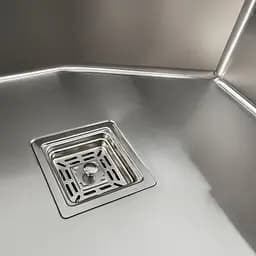Кухонна мийка Platinum Handmade нержавійка 58x43B HSB (квадратний сифон 3,0/1,0), Нержавіюча сталь - мініатюра 5