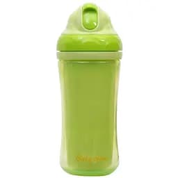 Поильник Baby Team с двойными стенками и трубочкой 9+ мес. 280 мл зеленый (5021)