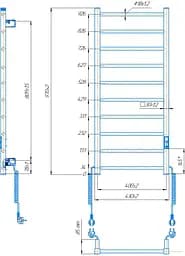 Рушникосушка електрична Leeds 970х430х80мм таймер-регулятор сталь чорний матовий Hygge Family van0000931 - мініатюра 5