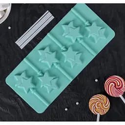 Силіконова форма для льодяників і цукерок на паличці "Зірка", Kitchen Master Бірюзовий 87458 - мініатюра 7