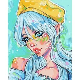 Картина за номерами Ideyka Блакитноока модниця ©nila_art_art KHO2547 40х50 см