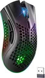Бездротова Ігрова RGB Миша K-Snake BM600 2.4G з підсвічуванням Чорна 