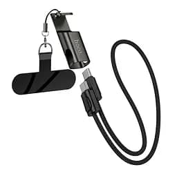 Кабель Hoco X126 Experto 60W lanyard charging data cable C to C(L-0.35M) Black