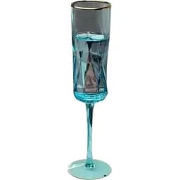 Келих для шампанського Olens Блакитна геометрія 250 мл (OLGS1001-1)