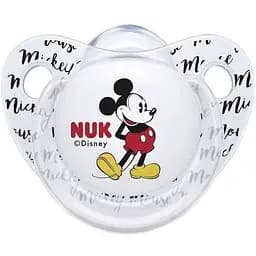 Пустышка силиконовая Nuk Trendline Disney Mickey ортодонтическая 0-6 мес. белая (3954015)