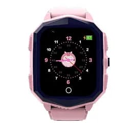 Дитячий смарт годинник DF73 з GPS трекером, 4G дзвінками, відеозв’язком, SIM-картою, камерою, SOS та IP67 Рожевий - мініатюра 2