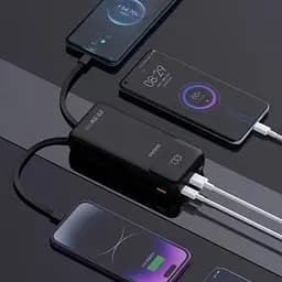 Батарея універсальна Dudao K15Pro 20000mAh PD/22.5W QC with built-in cables Black (6977196682430) - мініатюра 4