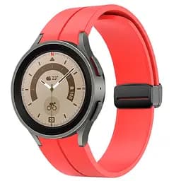 Ремінець для Samsung Galaxy Watch 6 40mm 6 44mm - червоний ширина кріплення 20мм силікон Watchbands Cls-black (W34-3W432432) - мініатюра 2