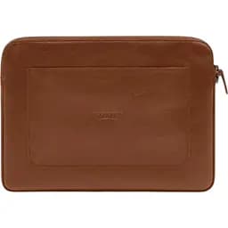 Чохол для ноутбука BlankNote Шкіряний на блискавці з кишенею та хлястиком на руку Світло-коричневий