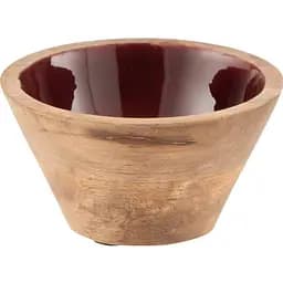 Пиала J-line деревянная 7х10 см красного цвета бургунди (5560)
