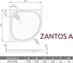 Душовий піддон Radaway Zantos A 90 x 90 M3ZNA9090-06 - мініатюра 3