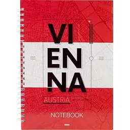 Блокнот для записей Axent Flags Vienna A5 в клеточку спираль 96 листов (8032-07-A)