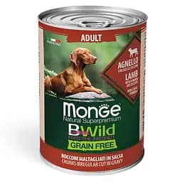 М'ясні шматочки Monge Bwild Dog Adult в соусі з ягняти, гарбузом і цукіні для дорослих собак усіх порід 400 гр