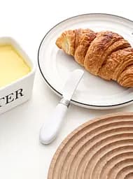 Маслянка керамічна біла з бамбуковою кришкою та ножем Butter 600 мл - мініатюра 9