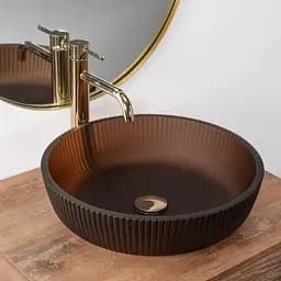 Умивальник Rea Jodi 40x40 brown (REA-U0273), Матова - мініатюра 4