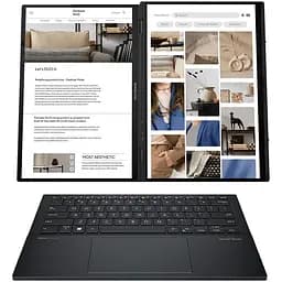 Ноутбук Ultraportabil ASUS Zenbook Duo OLED UX8406MA з процесором Intel Core Ultra 9 185H pana la 5.1 GHz, 14", 3K, OLED, сенсорний, 32GB, 2TB SSD, Intel Arc графікою, Windows 11 Pro, Inkwell сірий - мініатюра 4