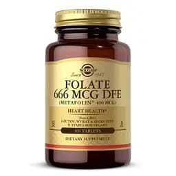 Вітаміни та мінерали Solgar Folate 666 mcg (Metafolin 400 mcg), 100 таблеток