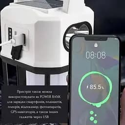 Ліхтар LED GH GH-22025 кемпінговий з power bank на сонячних батареях - мініатюра 6