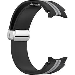 Ремешок для Samsung Galaxy Watch 5 44mm - черно-серый ширина крепления 20мм силикон Watchbands Cls-line (W16-5WB61136966)