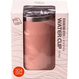 Термочашка 550 мл з нержавіючої сталі з кришкою seal lock, персиковий Happy Life HPGMB5502PE - мініатюра 3