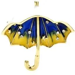 Брошь Зонтик брошь-булавка желто-голубая