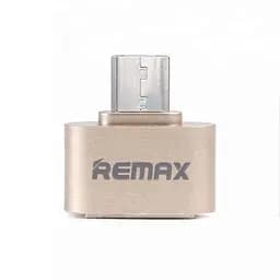 Перехідник Remax Otg MicroUSB 8-046 Адаптер Usb мама мікрокілець золотистий - мініатюра 2
