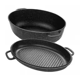 Універсальний набір посуду Royalty Line RL-KCS01 казан, сковорода з мармуровим покриттям 3 предмети - мініатюра 2