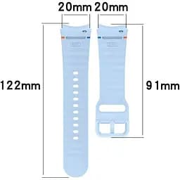 Силіконовий ремінець BeCover Ribbed Tape для Samsung Galaxy Watch (20 mm) 3 41 mm/4 40mm-44mm/5 40-44mm/6 40-44mm/7 40-44mm Lite Blue (712044) - мініатюра 4
