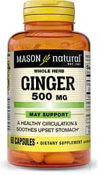 Натуральна добавка Mason Natural Ginger 500 mg, 60 капсул