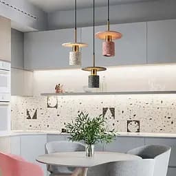 Підвіс Terrazzo Cylinder із сірим бетонним плафоном 20 см в стилі Ар-деко Line.F MJ 162-200 BK - мініатюра 5