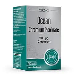 Хром піколінат Orzax Ocean Chromium Picolinate 200 mcg, 90 капсул для підтримкирівня рівня цукру в крові