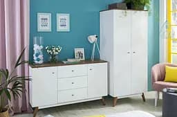 Модульна стінка для вітальні Гербор Тата N100017 Німфея альба/Горіх верона (GRB-1334)