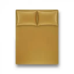 Простирадло на резинці з наволочкою Penelope Laura moss green, 200х100+70х50 см, бавовна, жовтий (svt-2000022278263)