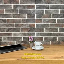 Самоклеюча декоративна 3D панель мікс сірий 690x690x4 мм - мініатюра 2