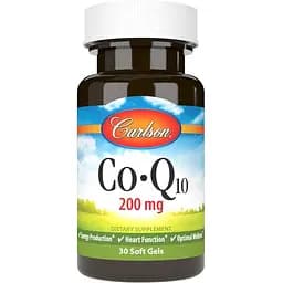 Натуральна добавка Carlson Labs CoQ10 200 mg, 30 капсул