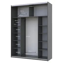 Шафа-купе Doros G-Caiser Графіт 2 Дзеркала 180х60х240 (42005012) - мініатюра 4