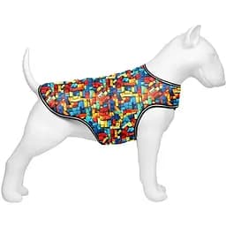 Курточка-накидка для собак Waudog Clothes, малюнок "Блоки", S, А 32 см, B 41-51 см, С 25-35 см