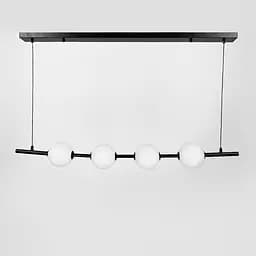 Видовжена чорна люстра з 4-ма акриловими кульками | Арт. 910B/4 BK | Line F