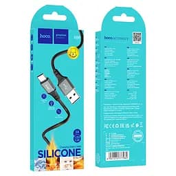Кабель Hoco X86 Type-C Spear silicone charging data cable Black - мініатюра 2