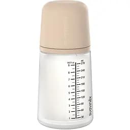 Пляшечка для годування Suavinex Zero антиколікова 270 мл середній потік бежева (308419)