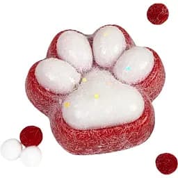 Сквіш антістрес UFT Squish Cat Paw Fluffy 7 Пухнаста лапка Red 