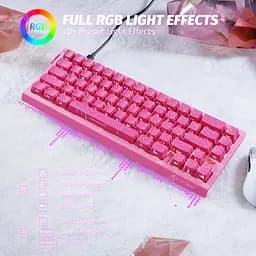 Ігрова магнітна клавіатура ATTACK SHARK X68 HE,RGB,Rapid Trigger, Рожевий - мініатюра 4