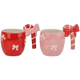 Набор кружок Леденец керамический 400 мл 2 шт Красный Розовый