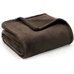 Плед однотонний HomeBrand, мікрофібра, 230х200 см, коричневий (4610)