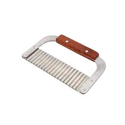 Нож для фигурной нарезки сыра, овощей и фруктов слайсер (для картошки фри) с деревянной ручкой, Kitchen Master 87752