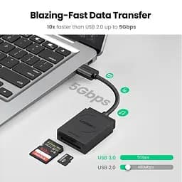 Кард-рідер Ugreen USB 3.0 2 в 1 TF/SD CR127 (20250) - мініатюра 3