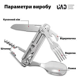 Мультитул UAD CampFeast туристичний 5 в 1 (UAD-03) - мініатюра 2